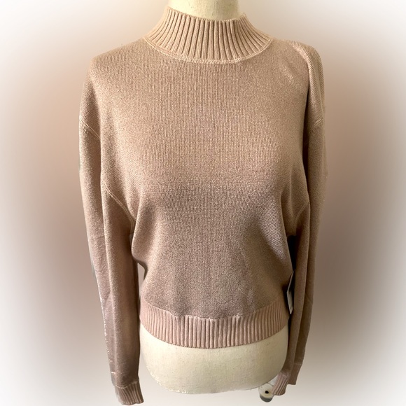 Free People -NWT- Starry Nights Shimmer Sweater- Cream Puff- Size: Medium - Picture 3 of 8